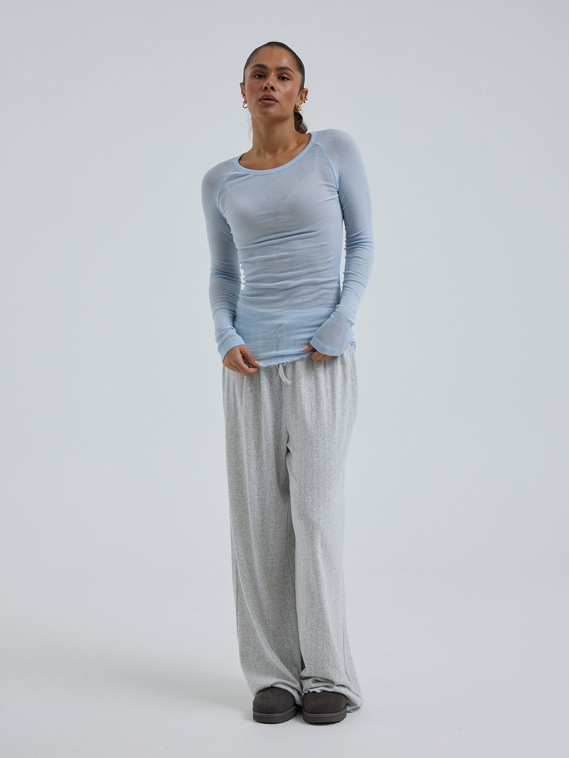 Seamless Basic Cotton Elvira | Baumwolle L/S T-Shirt Hazy Sky