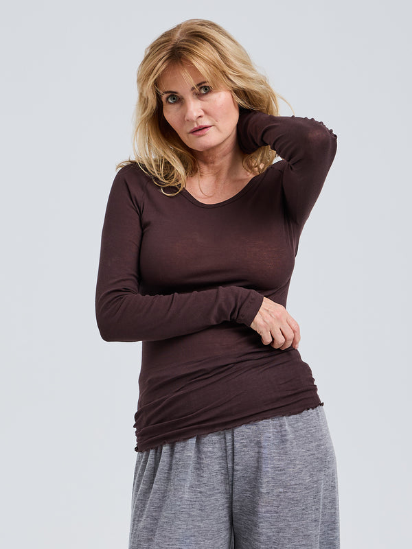 Seamless Basic Cotton Elvira | Baumwolle L/S T-Shirt Java