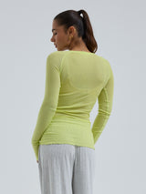 Seamless Basic Cotton Elvira | Baumwolle L/S T-Shirt Neon Yellow