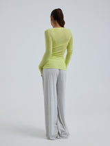 Seamless Basic Cotton Elvira | Baumwolle L/S T-Shirt Neon Yellow