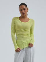 Seamless Basic Cotton Elvira | Baumwolle L/S T-Shirt Neon Yellow