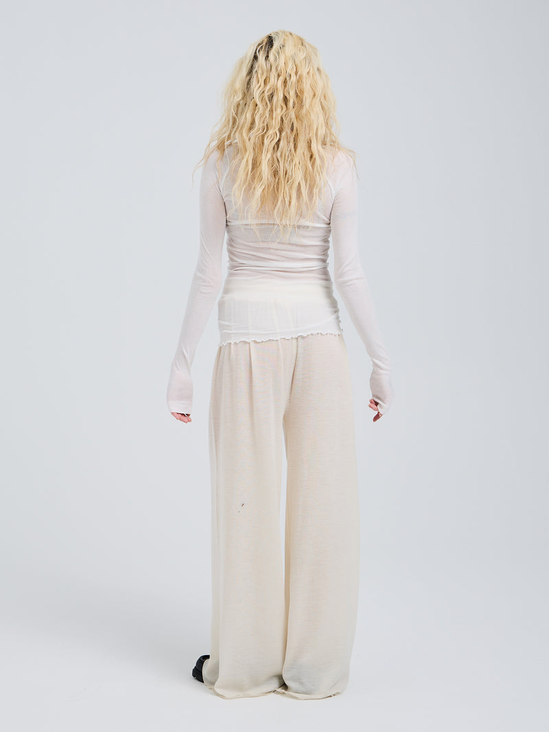 Seamless Basic Cotton Elvira | Baumwolle L/S T-Shirt Off-White