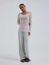 Seamless Basic Cotton Elvira | Baumwolle L/S T-Shirt Pale Rose