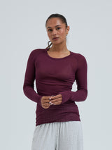 Seamless Basic Cotton Elvira | Baumwolle L/S T-Shirt Vineyard