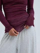 Seamless Basic Cotton Elvira | Baumwolle L/S T-Shirt Vineyard