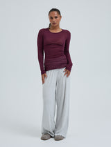 Seamless Basic Cotton Elvira | Baumwolle L/S T-Shirt Vineyard