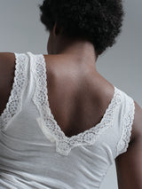 Seamless Basic Cotton Lacey | Baumwolle Tank Top Off-White