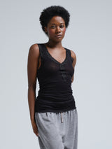 Seamless Basic Cotton Lacey | Baumwolle Tank Top Black