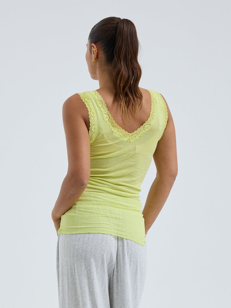 Seamless Basic Cotton Lacey | Baumwolle Tank Top Neon Yellow
