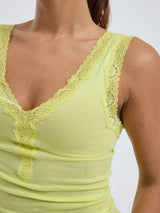 Seamless Basic Cotton Lacey | Baumwolle Tank Top Neon Yellow