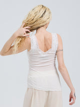 Seamless Basic Cotton Lacey | Baumwolle Tank Top Off-White