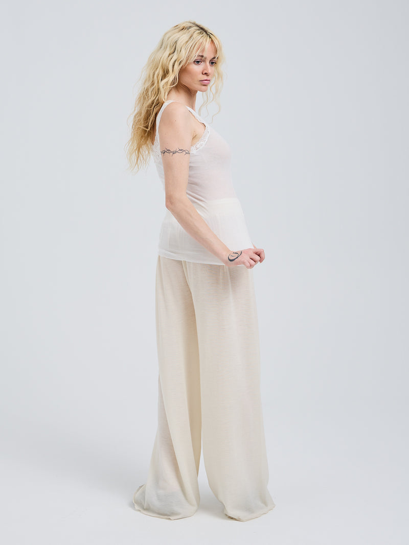 Seamless Basic Cotton Lacey | Baumwolle Tank Top Off-White