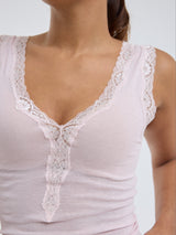 Seamless Basic Cotton Lacey | Baumwolle Tank Top Pale Rose