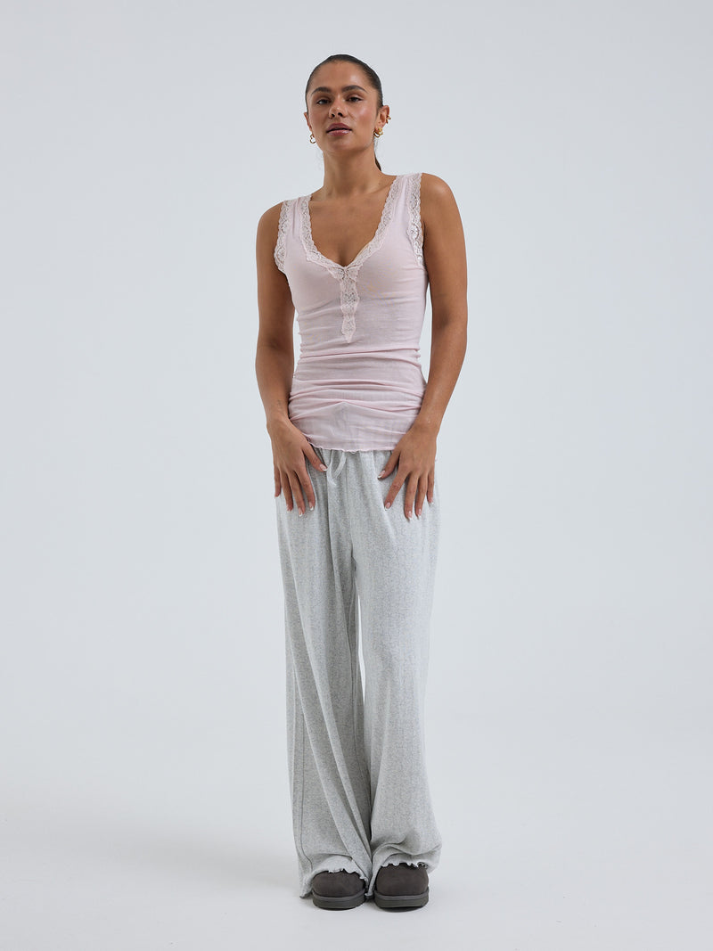 Seamless Basic Cotton Lacey | Baumwolle Tank Top Pale Rose