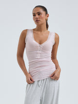 Seamless Basic Cotton Lacey | Baumwolle Tank Top Pale Rose