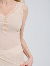 Seamless Basic Cotton Lacey | Baumwolle Tank Top Rosie Beige