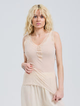 Seamless Basic Cotton Lacey | Baumwolle Tank Top Rosie Beige