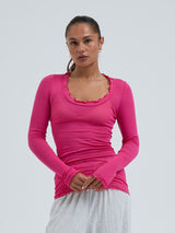 Seamless Basic Cotton Romance | Baumwolle L/S T-Shirt Berry Pink