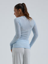 Seamless Basic Cotton Romance | Baumwolle L/S T-Shirt Hazy Sky