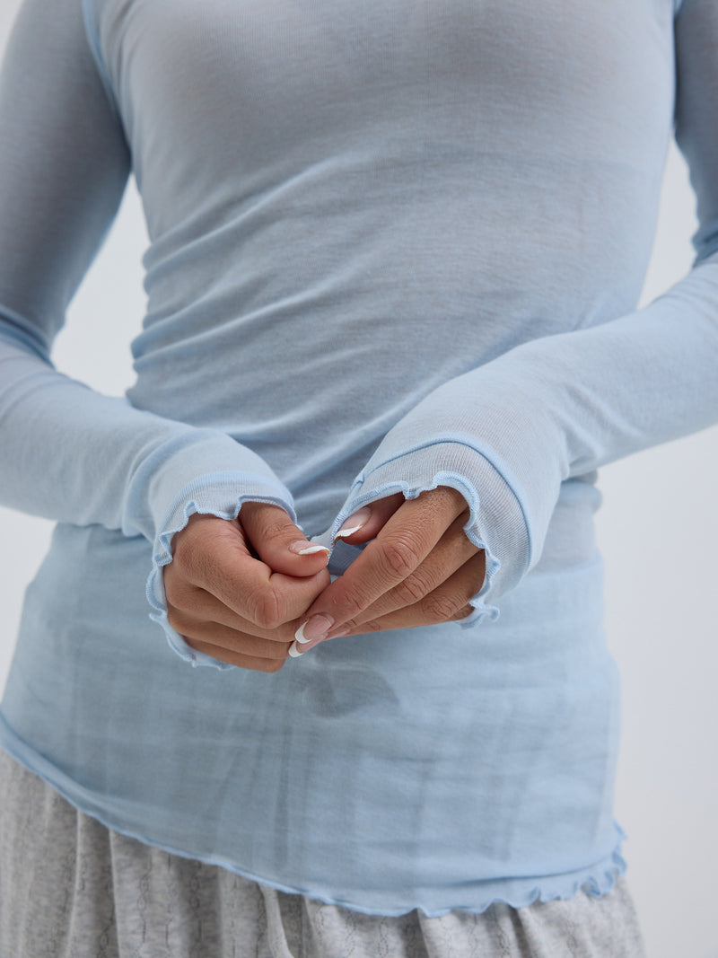 Seamless Basic Cotton Romance | Baumwolle L/S T-Shirt Hazy Sky