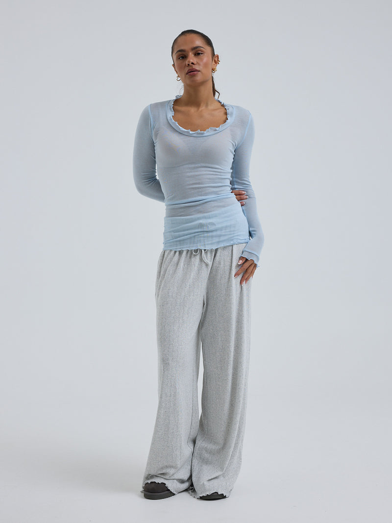 Seamless Basic Cotton Romance | Baumwolle L/S T-Shirt Hazy Sky