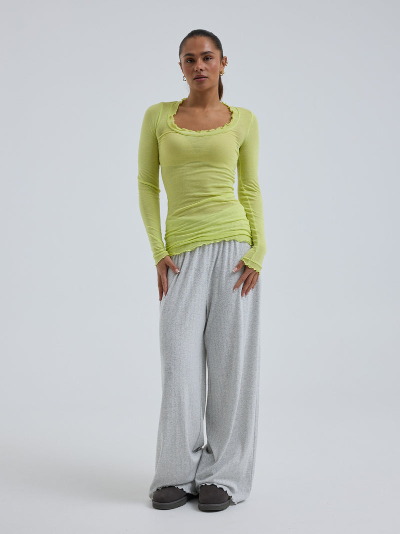 Seamless Basic Cotton Romance | Baumwolle L/S T-Shirt Neon Yellow