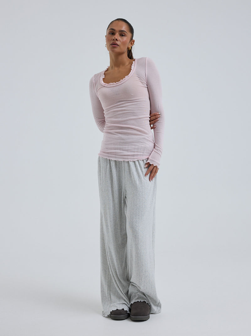 Seamless Basic Cotton Romance | Baumwolle L/S T-Shirt Pale Rose