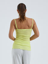 Seamless Basic Cotton Spaghetti | Baumwolle Strap Top Neon Yellow