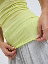 Seamless Basic Cotton Spaghetti | Baumwolle Strap Top Neon Yellow