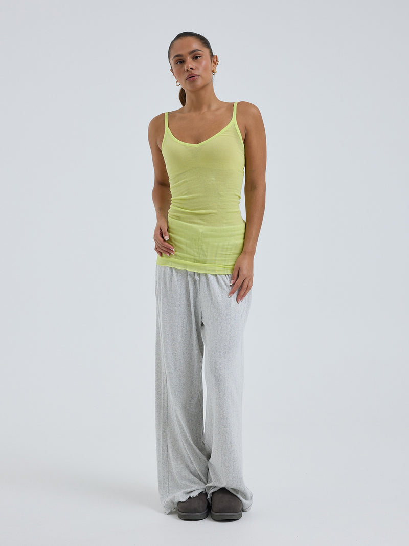 Seamless Basic Cotton Spaghetti | Baumwolle Strap Top Neon Yellow