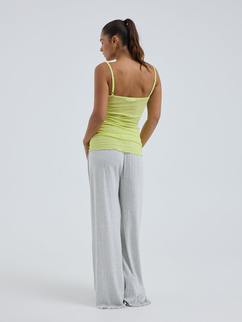 Seamless Basic Cotton Spaghetti | Baumwolle Strap Top Neon Yellow