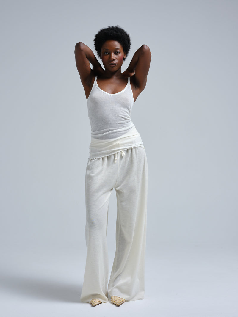 Seamless Basic Cotton Spaghetti | Baumwolle Strap Top Off-White