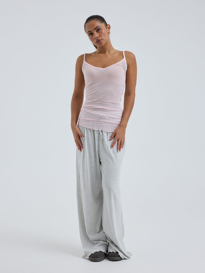 Seamless Basic Cotton Spaghetti | Baumwolle Strap Top Pale Rose