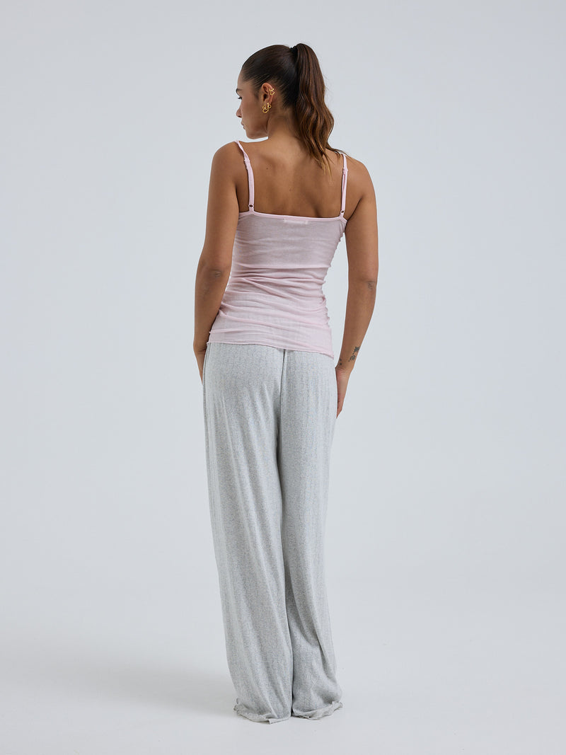Seamless Basic Cotton Spaghetti | Baumwolle Strap Top Pale Rose