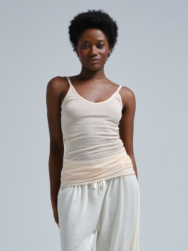 Seamless Basic Cotton Spaghetti | Baumwolle Strap Top Rosie Beige