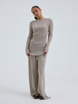 Seamless Basic Elegante | Merinowolle L/S T-Shirt Beige