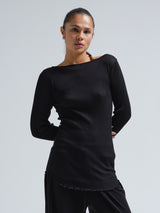 Seamless Basic Elegante | Merinowolle L/S T-Shirt Black