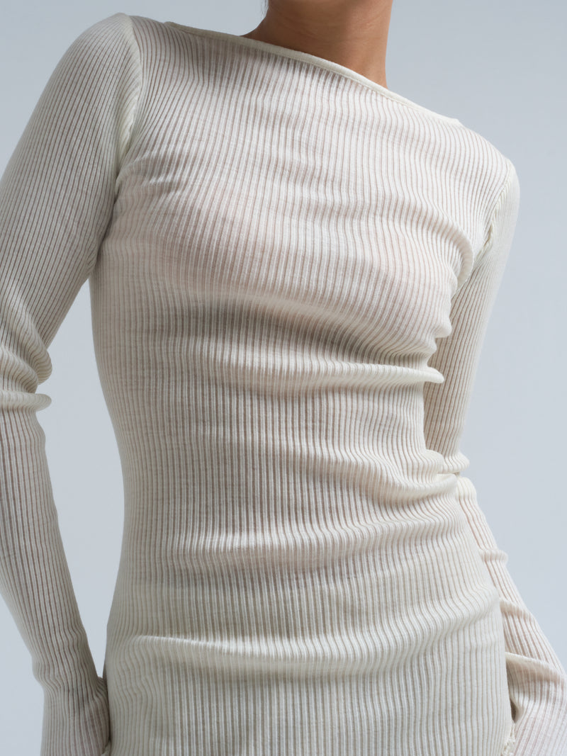 Seamless Basic Elegante | Merinowolle L/S T-Shirt Off-White