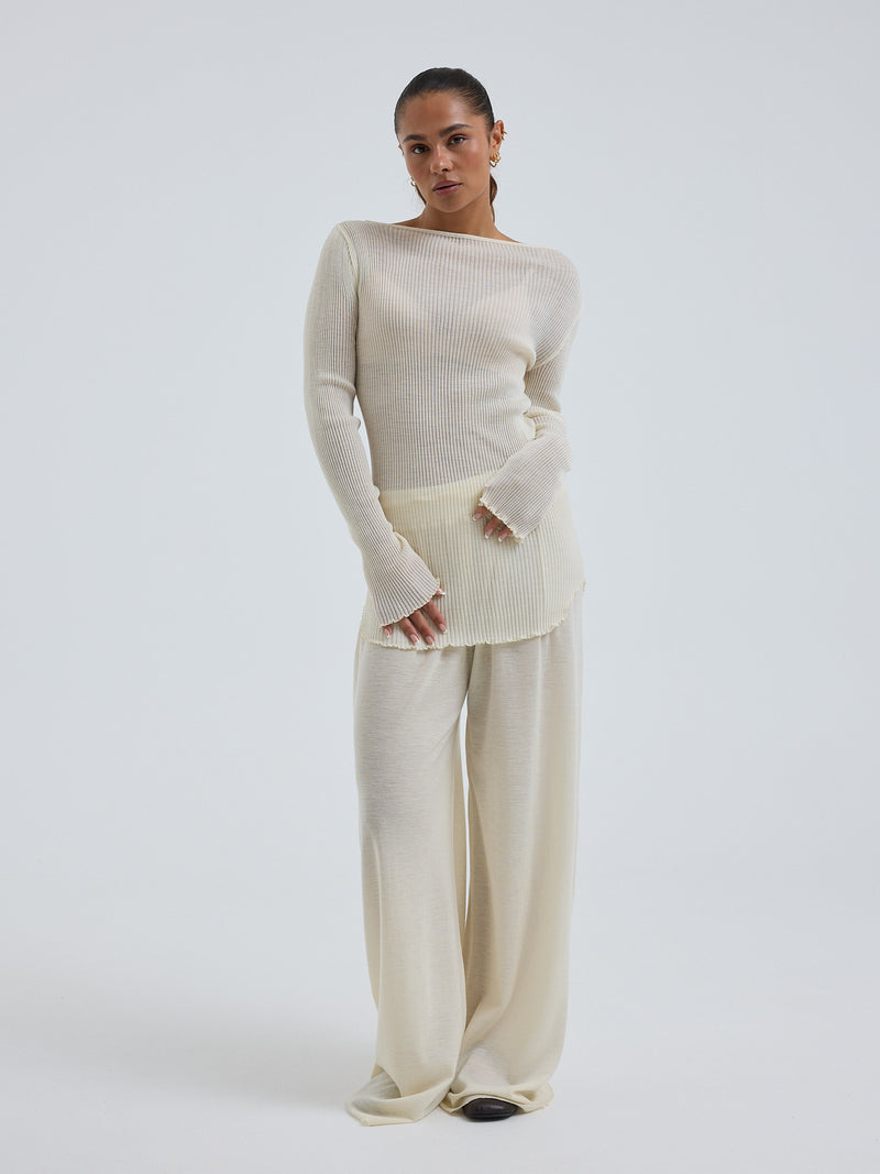 Seamless Basic Elegante | Merinowolle L/S T-Shirt Off-White