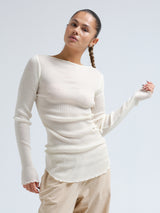 Seamless Basic Elegante | Merinowolle L/S T-Shirt Off-White