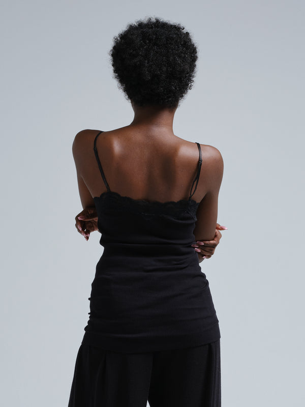 Seamless Basic Fab | Bio-Baumwolle Strap Top Black