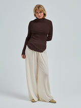 Seamless Basic Fiori | Merinowolle L/S T-Shirt Dark Brown