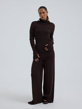 Seamless Basic Fiori | Merinowolle L/S T-Shirt Dark Brown