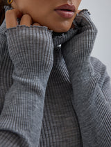 Seamless Basic Fiori | Merinowolle L/S T-Shirt Grey Melange