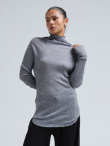 Seamless Basic Fiori | Merinowolle L/S T-Shirt Grey Melange