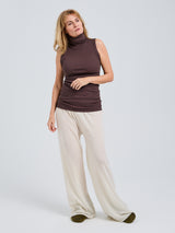 Seamless Basic Fleur | Bio-Baumwolle Roll Neck Sleeveless Java