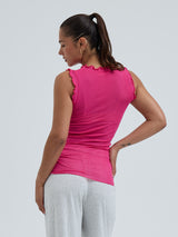 Seamless Basic Flounce | Baumwolle Tank Top Berry Pink