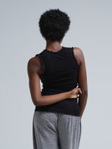 Seamless Basic Flounce | Baumwolle Tank Top Black