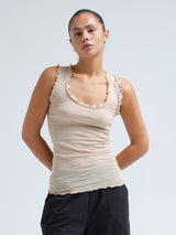 Seamless Basic Flounce | Baumwolle Tank Top Dark sand