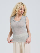 Seamless Basic Flounce | Baumwolle Tank Top Grey Melange